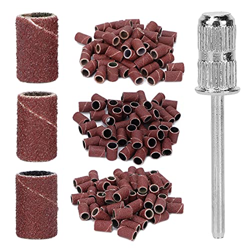 210 Pieces Sanding Bands Nail Drill Bits Sanding Rings Bands, Nail Drill Shaft Files Nails Cuticle Polishing Bands Nail Art Sanding Bands, Manicure Nail Sanders