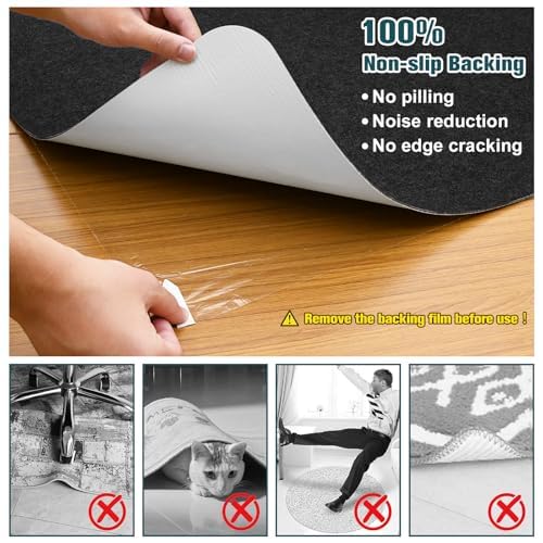 Image of Placoot Desk Chair Mat for Hardwood Floor & Tile 55 inchx35 inch Office Chair Mat for Rolling Chairs Large Anti-Slip-Recyclable Material Computer Chair Mat Rug