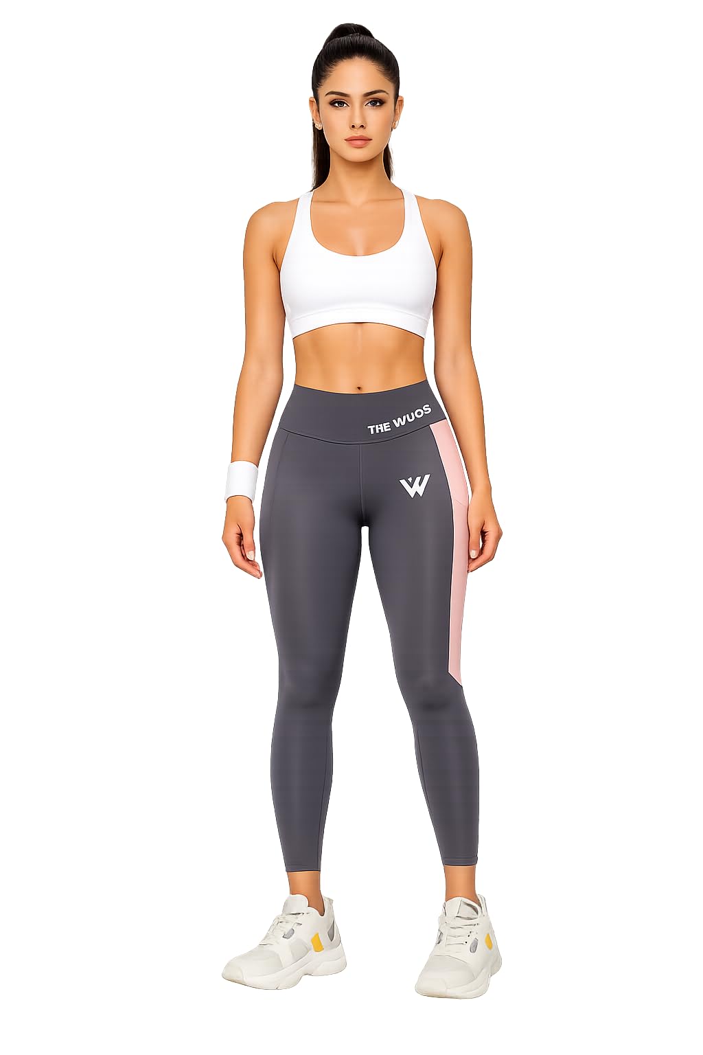Women's Polyster Solid Sport Leggings (Grey, S)-PID47677-image-3