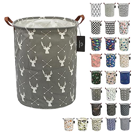 Collapsible Laundry Basket - Godenmoning 62.8L Large Sized Round Waterproof Storage Bin With Handles,Home Decor,Toy Organizer,Children Nursery Hamper. (Deer Leader) #TOP11