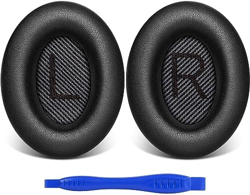 Link Dream Ear Pads for Bose Quiet Comfort 35 Soft Protein Leather Replacement Earpads Ear Cushions Ear Pad for Bose QC 35/25 / 15 QC2 / Ae2 / Ae2i / Ae2W / Sound Link/Sound True (Black)