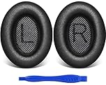 Bose QuietComfort 35 (QC35 II) Headphones Replacement Earpads by Link Dream Soft Protein Leather Replacement Ear Pads Cushions for Bose QC35 QC25 QC15 QC2/ Ae2 Ae2i Ae2w/ Sound Link/Sound True (Black)