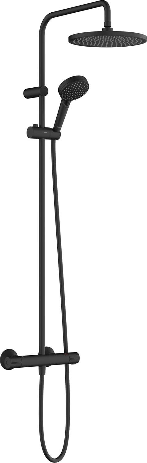 Hansgrohe Vernis Blend Shower System 240 1 Spray with Thermostat, Matt Black, 26426670