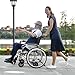 Lightweight Wheelchair with Flip-Back Arms and Removable Swing-Away Footrest, Folding Transport Wheelchairs with Brakes, 18.5-Inch Wide Seat, 300-Ib Weight Capacity, Quick Release Big Wheel