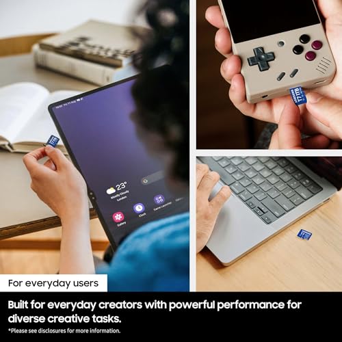 Image of Samsung T7 microSDXC, 1TB, 170 MB /s Read, A2, U3, V30, Memory Card for Gamers & Video Creators, Compatible with Smartphone, Tablet, Laptop, Action Camera, Drone & Gaming Console (MB-MB1T0T /WW)