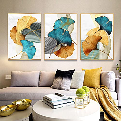 Tableau salon sans cadre pour mur vide : triptyque scandinave moderne 40x60