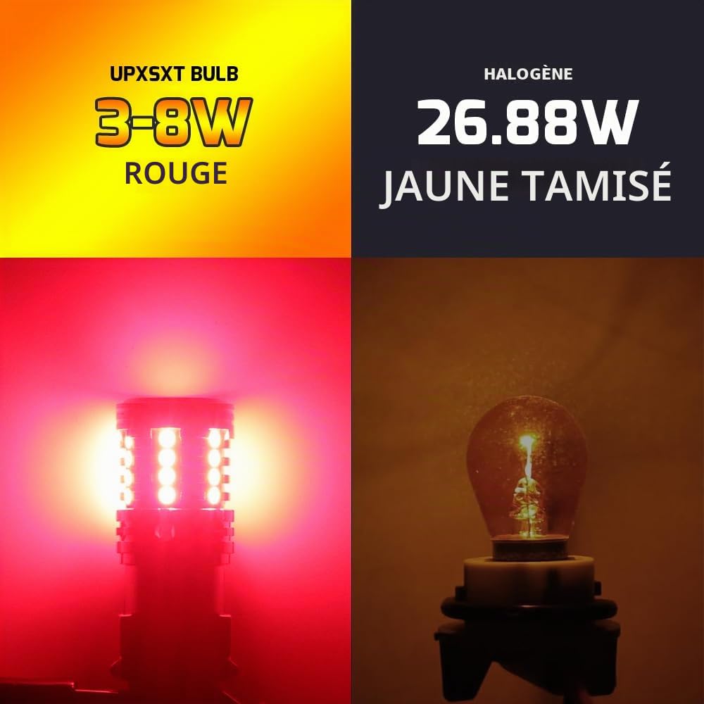 2pcs ampoules LED P21/5 W rouges, ampoule LED pour feu stop 1157 BAY15D 2057 2357 7528 12 V-24 V 27 SMD de remplacement pour feu arrière, feu de jour 300% super lumineux