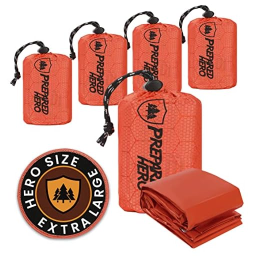 Hero Survival Bag by Prepared Hero - 4 Pack - Emergency Survival Tool Hero Survival Bag for Camping, PE Sleeping Bag