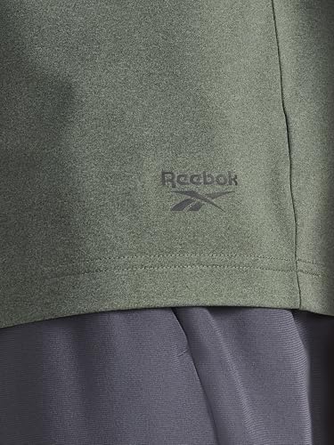 Reebok Men’s Sonic Bolt Short Sleeve Crewneck T-Shirt, Standard Fit, Lightweight Cool Touch Jersey Fabric, Ebony Heather, Large - image 5