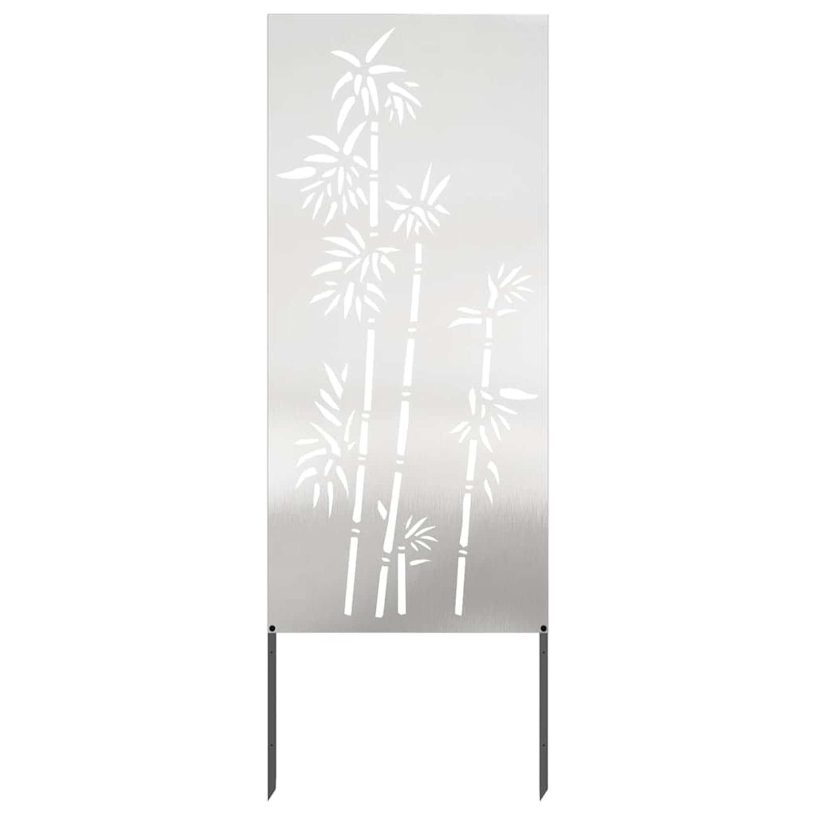 Ogrodowa ochrona przed wzrokiem na płótnie w kwiaty – stal nierdzewna, srebrna, 50 x 140 cm z dekoracyjnymi wstawkami, odporna na wiatr i warunki atmosferyczne, na taras i do ogrodu