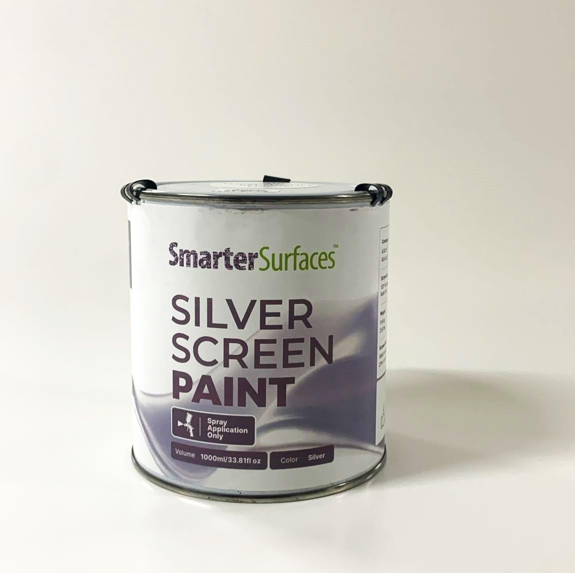 Smarter Surfaces Écran de projection 3D couleur argent 4,5 m² (application de pulvérisation) Projections 3D pour home cinéma, musées et salles d'événement - Pour 3D et