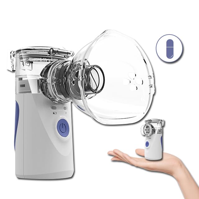 Portable Handheld Nebulizer Mute Mini Home Atomizer Air Moisturizer Humidifier Sprayer Disinfection Purifier For Child Adult (Color : Blue)