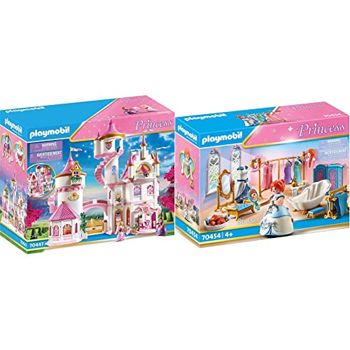 Grand Palais de Princesse & Salle de Bain Royale avec Dressing, Coffre de Figurine 70454 Multicolore de 4 Ans