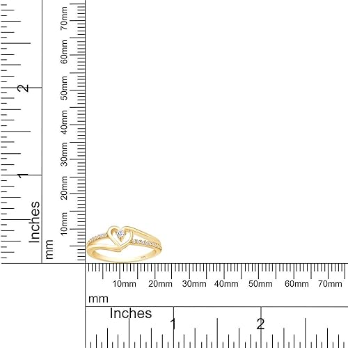 Miniatura 5 de Bypass - Anillo de promesa de corazón para mujer, 110 quilates, moissanita redonda, anillo de diamantes naturales o cultivados en laboratorio en