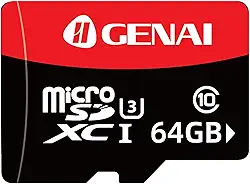 Cartao de Memoria 64GB, Professional Cartão Micro SD, Velocidade de Leitura 80Mbs, Cartão de Memória para Smartphones, Tablets, Câmeras de Ação, GPS, Drones
