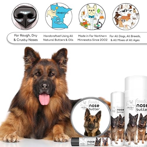 Image of The Blissful Dog German Shepherd Nose Butter, Versatile Dog Nose Balm for Dry Nose, Handcrafted Nose Moisturizer, Easy-to-Apply Dog Essentials, Unscented, 1 oz.