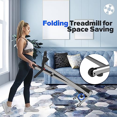 Home Foldable Treadmill With Incline, Folding Treadmill For Home Workout, Electric Walking Treadmill Machine 15 Preset Or Adjustable Programs 250 Lb Capacity Mp3 #TOP6