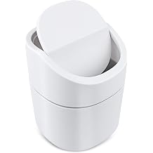 Mini Desk Bin, 2L Small Bathroom Bin Desktop Trash Can with Swing Lid