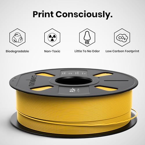 Image of NUMAKERS PLA+ 3D Printer Filament, 1.75mm, Dimensional Accuracy + /- 0.03 mm, 1 kg Spool (2.2 lbs), Compatible with Most FDM Printers (Bahama Yellow)