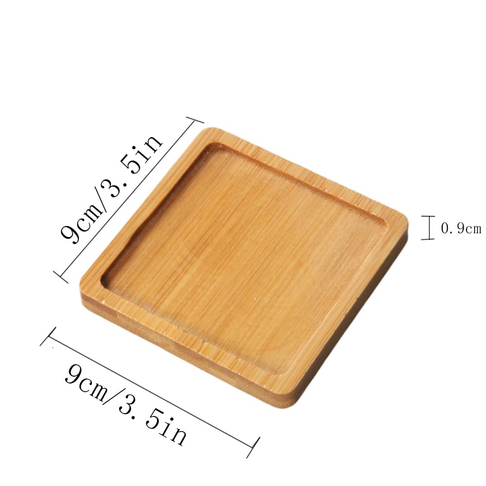 Posavasos de Mosaico de Bambú, 6 Pcs, Cuadrados, Resistente al Calor, Rellenables para Bebidas, Vasos, Vidrio