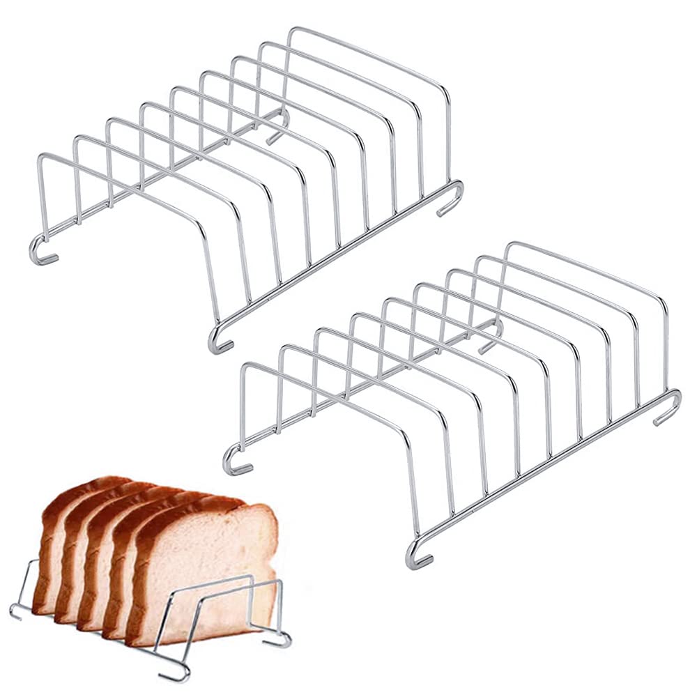 Toastständer Edelstahl 2 Stücke Toast Rack Brothalter Brotregal Toast Aufbewahrungsregal Toast Servieren Brotregal Toasthalter 304 Edelstahl Serviettenständer für Toast