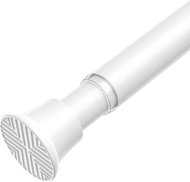 AIZESI Spring Tension Curtain Rod 23-46 Inch Adjustable Curtain Rods No Drilling White Tension Rods for Window, Doorway, Kitchen, Closet