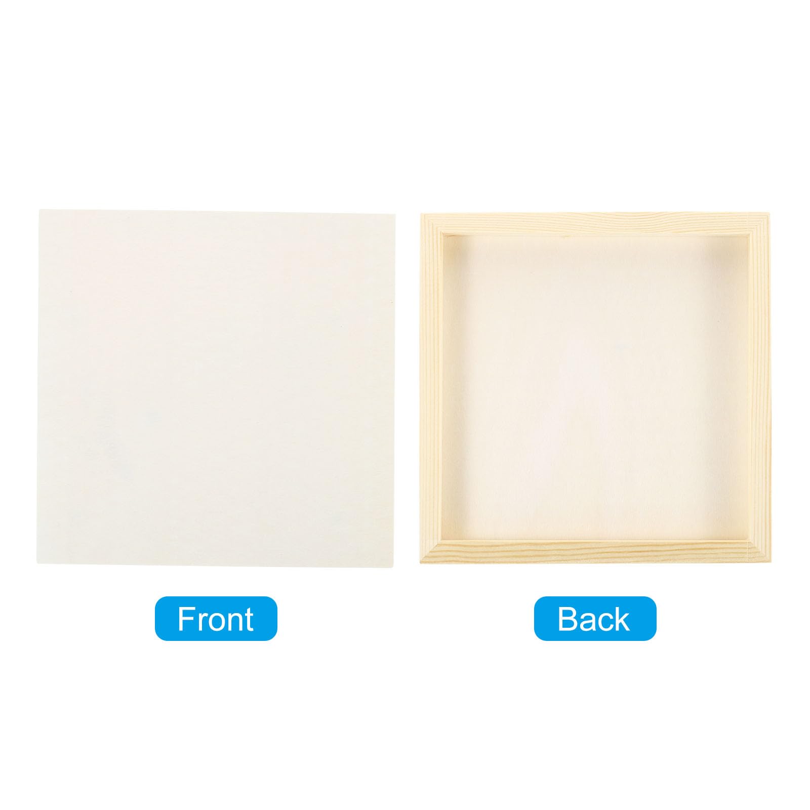 PATIKIL 8"x8" Wood Panels Board, 6 Pack Unfinished Square Art Wood Canvas Panel Painting Boards for DIY Craft Painting Use Wood Color - Image 3