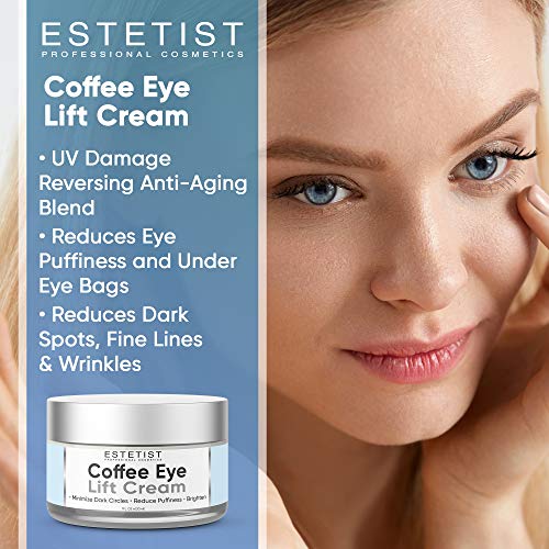 Caffeine Infused Coffee Eye Lift Cream - Reduces Puffiness, Brightens Dark Circles, & Firms Under Eye Bags - Anti Aging, Wrinkle Fighting Skin Treatment #TOP2