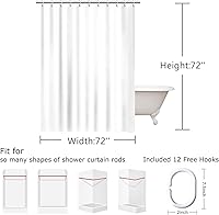 Vista 7 de LIVILAN - Cortina de ducha con 12 ganchos, varios diseños
