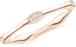 Angara Lab Grown Diamond Ring for Women | Round Lab Diamond Stackable Ring in 14K Solid Gold/Sterling Silver/Platinum | April Birthday, Anniversary, Gemstone Jewellery Gift