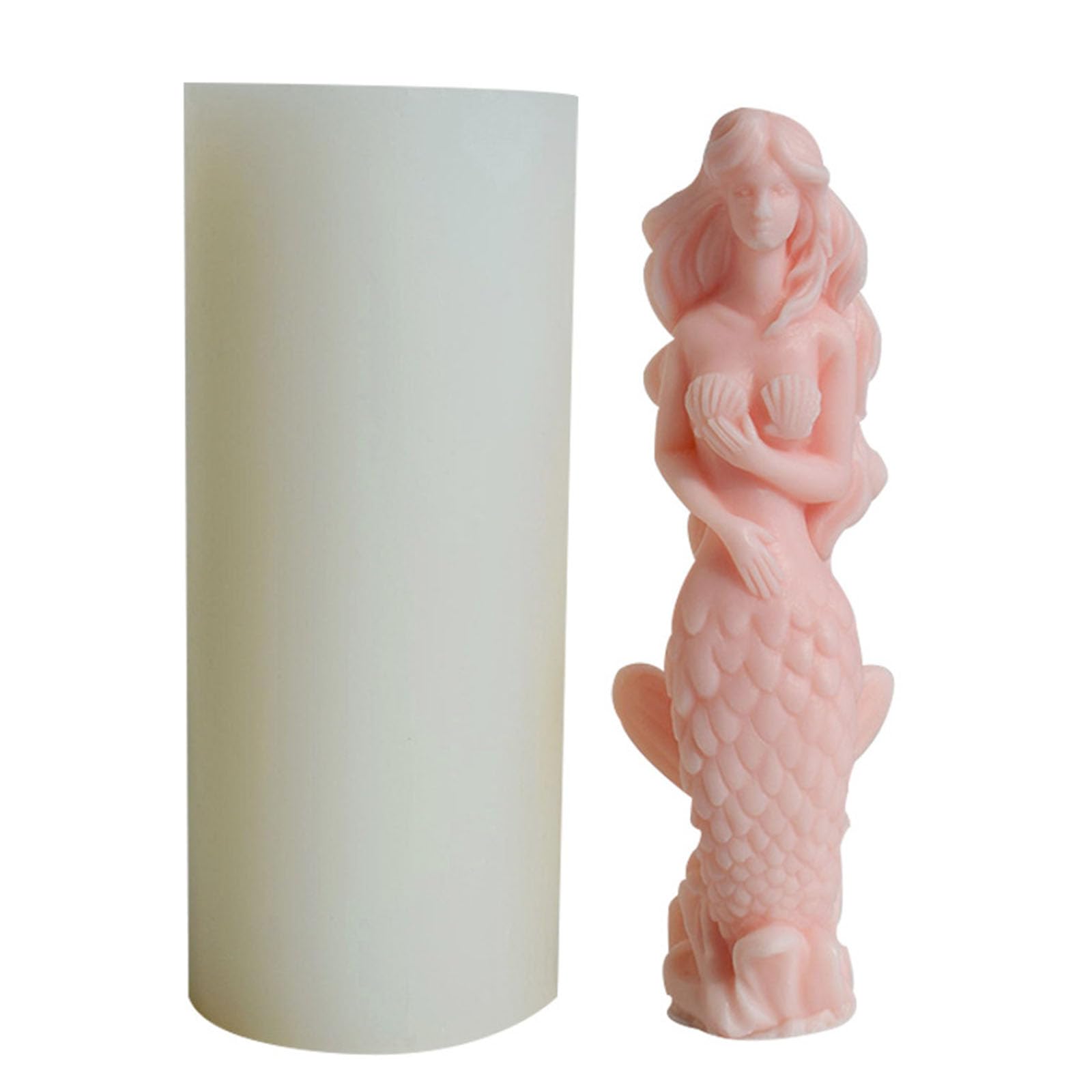 NEWFT Mermaids Epoxy Resin Mold Scented Candle Silicone Mold Plasters Crafts Table Ornament Tool