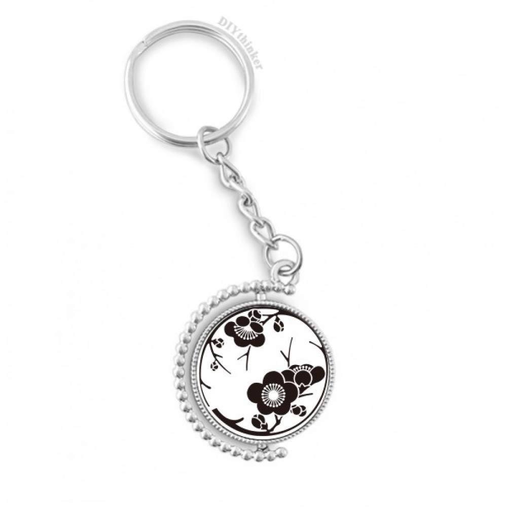 Porte-clés Japon Sakura Noir rotatif keyholder multicolore compact - 4