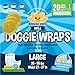 Disposable Dog Male Wraps | 20 Premium Quality Adjustable Pet Diapers with Moisture Control and Wetness Indicator | 20 Count Large Size