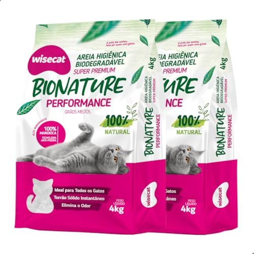 Kit 2 Areia Higiênica Biodegradável Grãos Mistos 4kg Para Gatos P...