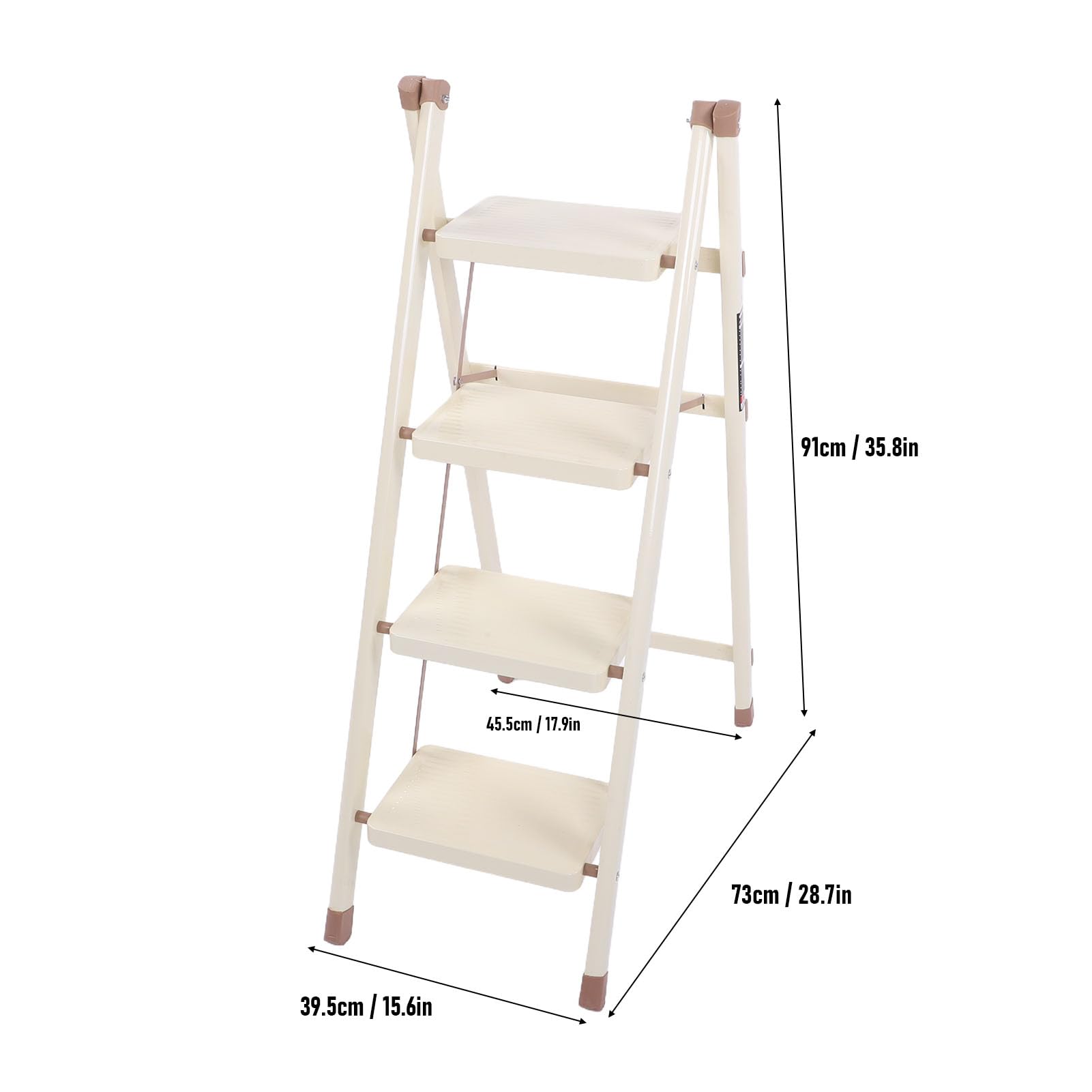 Scala a 4 Gradini con Pedane Larghe Antiscivolo Pieghevole Sgabello