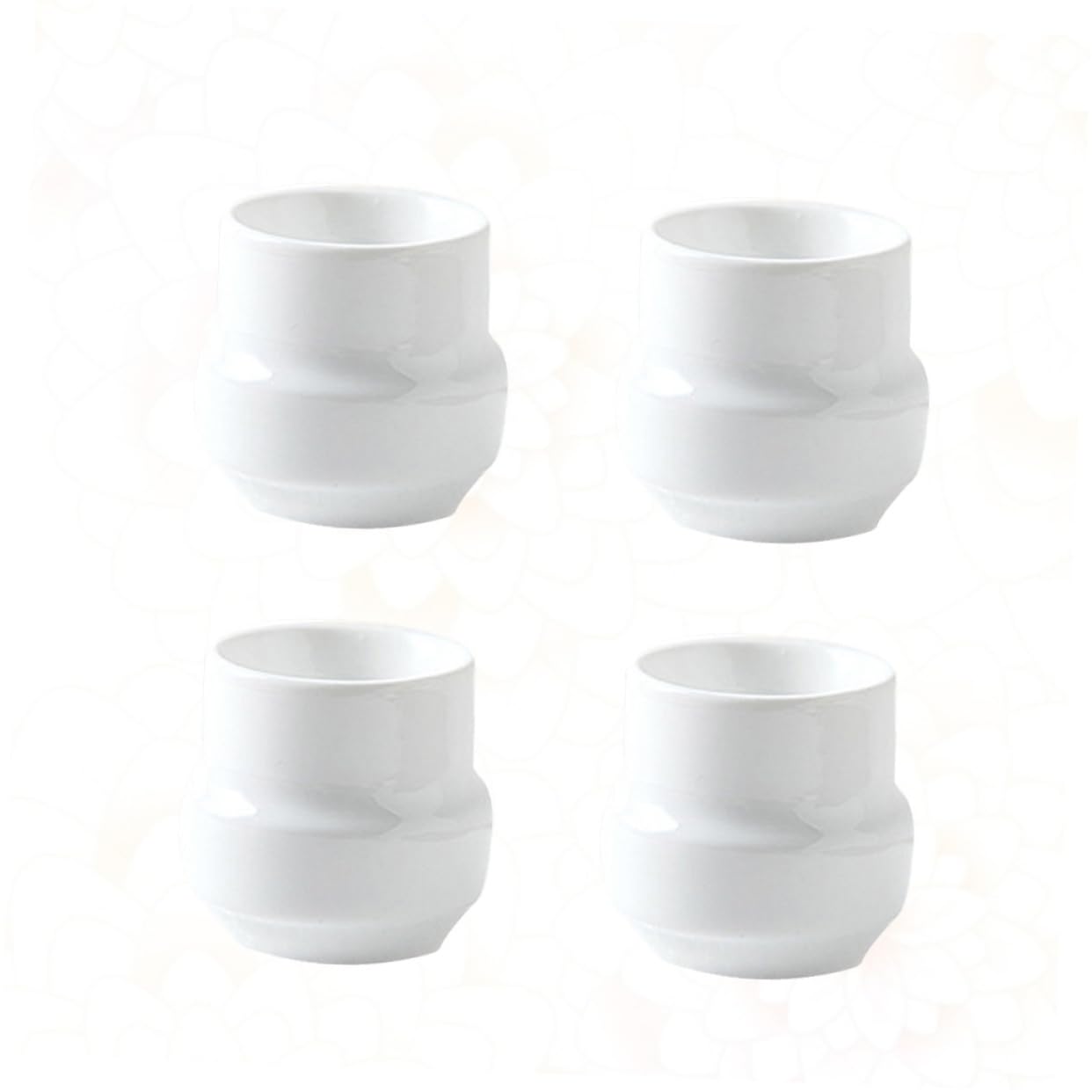 KICHOUSE 4pcs Ceramic Egg Cup Egg Breakfast Tray Boiled Egg Stand Brunch Egg Cup Lunch Boiled Egg Holder Boiled Eggs Cups Boiled Eggs Holder Egg Poacher Cups Porcelain Egg Cup White