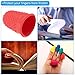 PATIKIL 0.67x0.98 Inch Rubber Finger Tips, 20 Pack Silicone Thumb Fingertip Protector Covers Guard Pads Thimble Grips for Office Counting Sewing, Red XS Size
