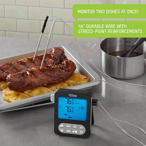 Image of Taylor Tru Temp Dual Wired Probe Meat Thermometer with Backlight, Gray