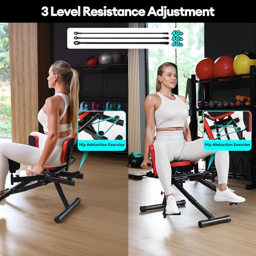 Image of Hip Abductor Adductor Machine, 2-in-1 Glute & Inner Thigh Trainer Home Gym