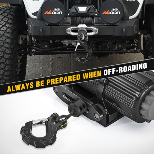 Image of Nilight Forged Steel Winch Hook 3 /8 inch Grade 70 Safety Latch Winch Cable Hook Stopper & Clevis Slip Hook Sets, Included Allen Wrench,Max 35,000 lbs,Black