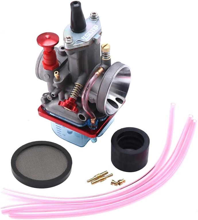 Miniatura 5 de Carburador mejorado con cámara de flotador transparente con kit de filtro de aire de admisión, aguja de inyector ajustable para scooter,