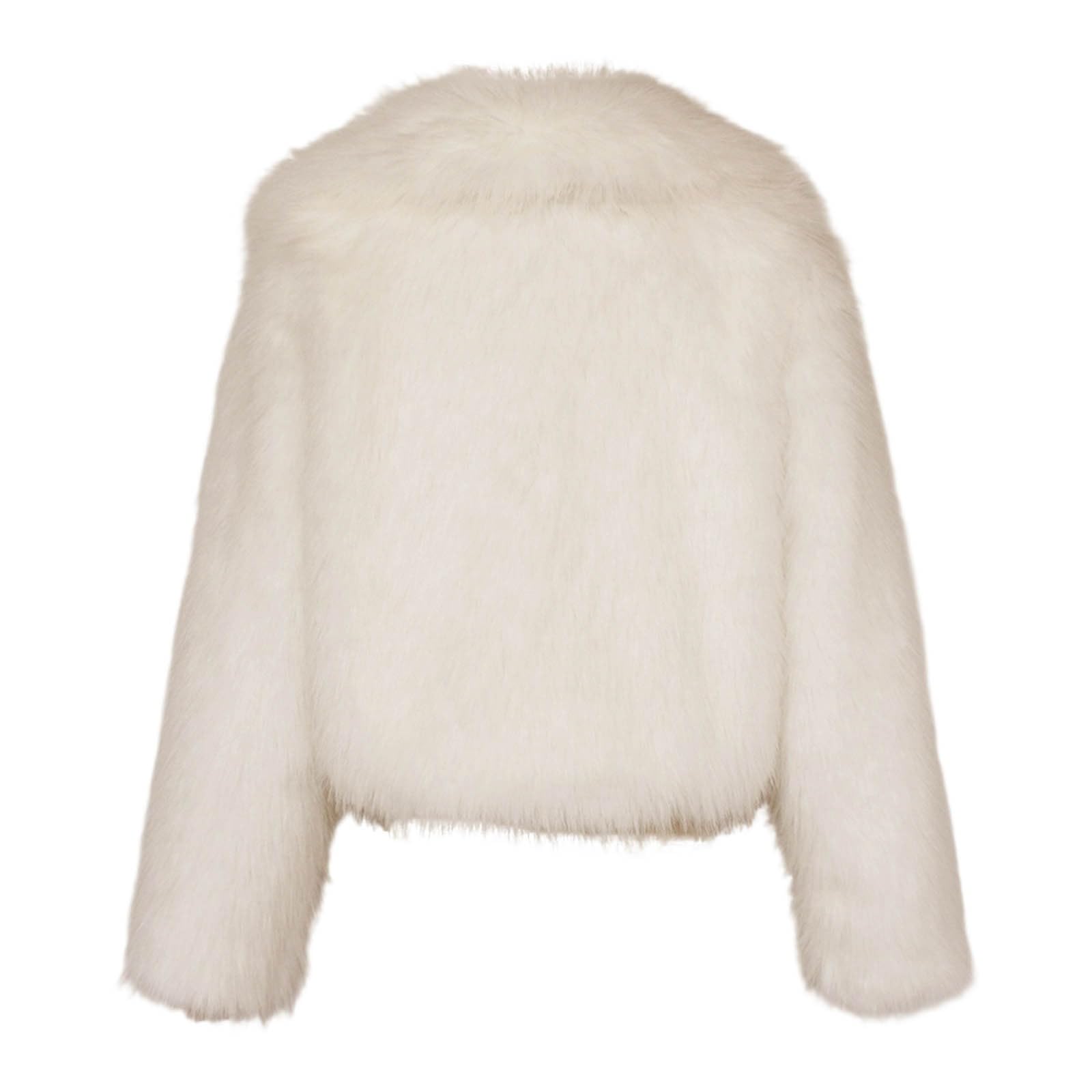 Lussuosa giacca sintetica invernale calda, cappotto corto con colletto, elegante capospalla in stile cardigan ampio per la moda autunnale e per il freddo.