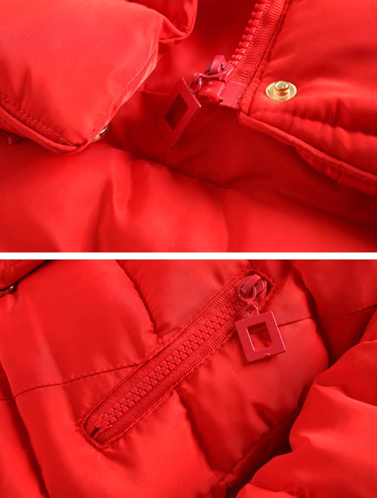 Mallimoda Bambino Ragazze Piumino Bambino Inverno Caldo Puffer Down Cappotto Cotone Con Cappuccio Pelliccia Snowsuit