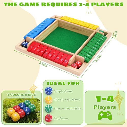 Shut The Box Juego de Mesa Clásico para 2-4 Jugadores miniatura 4