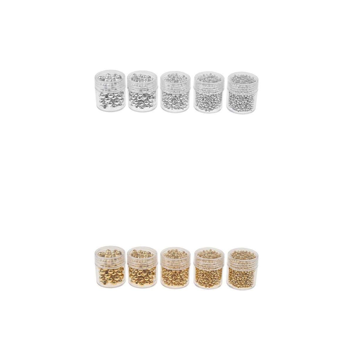 SNAPPSY 10 Bottles Wholesale Iron Loose Spacer Bead DIY Gold +Silver-picture-36