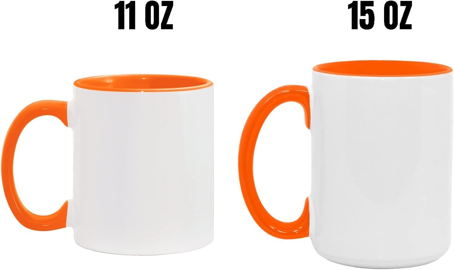 Taza de café personalizada con imagen y texto (naranja y blanco, 11 onzas)