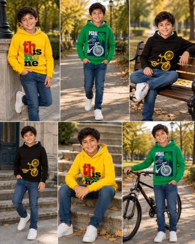 Image of T2F Boys Cotton Hooded Sweatshirt (Pack of 3)