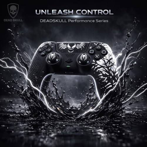 Image of DEADSKULL - Spidy Edition Protective Cover Case Compatible with DualSense Anti-Slip PS5 Remote Skin, PS 5 Controller Accessories,Silicone Sleeves Set (Black & White)