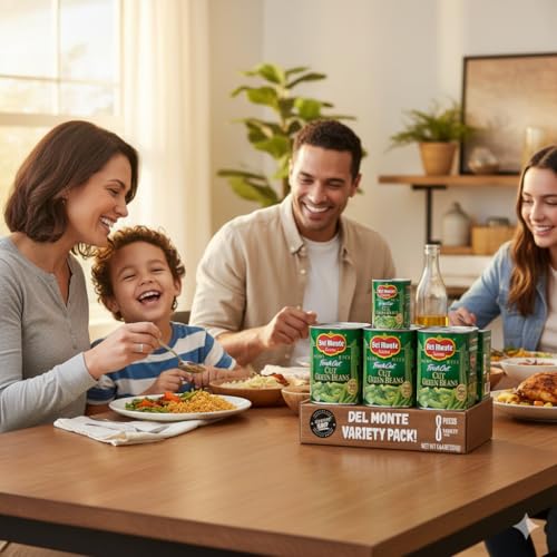 Del-Monte Cut Green Beans, 14.5 oz Cans, Pack of 8, Fresh Picked Flavor, Non-GMO, No Preservatives, Ready to Serve