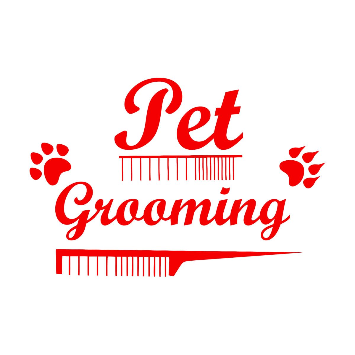 Pet Grooming Salon Home Animals Paw Prints Wall Stickers Paster Paper 72x108.9cm It Won't Fall Off Extra Large red — image 1
